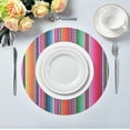 thumbnail image 5 of GZHJMY Mexican Serape Blanket Stripes Round Placemats Set of 1, Non-Slip Table Mats Washable Heat Resistant Place Mats for Kitchen Dining Table Home Decor, 15.4 Inch Table Mat, 5 of 7