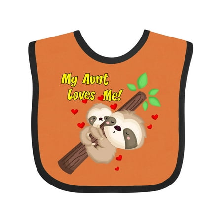 

Inktastic My Aunt Loves Me Gift Baby Boy or Baby Girl Bib
