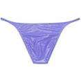 thumbnail image 2 of Botmois Men Gloss Underwear Elastic Sex Swim Trunks Pouch Briefs Cheek Underpant Purple Gray L, 2 of 3