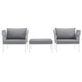 thumbnail image 3 of Modway Des 3 Piece Outdoor Patio Aluminum Sectional Sofa Set WL-03194-MW, 3 of 7