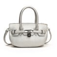 thumbnail image 1 of Bolso Con Asa Hombro Diseñador Lujo Cuero PU Color Sólido Cerradura para Mujer Compras, 1 of 9