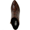 thumbnail image 3 of ALFANI Womens Brown Snake Skin Cushioned Comfort Harpper Almond Toe Kitten Heel Zip-Up Booties 5.5 M, 3 of 4