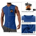 thumbnail image 2 of VBTAPA Cotton Tank Top for Men Palm Tree Printed Sleeveless Cut Off Shirts Hawaiian Beach Tanks Tropical Summer Vacation Tops Blue M, 2 of 8