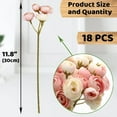 thumbnail image 3 of 18 Pcs Artificial Silk Rose Flowers Persian Ranunculus Bouquet Asian Buttercup, Suitable for Core Decorations, Weddings, Home (Pink), 3 of 4