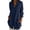 Navy., variant on Women's Long Sleeve V Neck Button Down Shirt, Tunic Blouse to Wear with Leggings, Casual Layering Top
