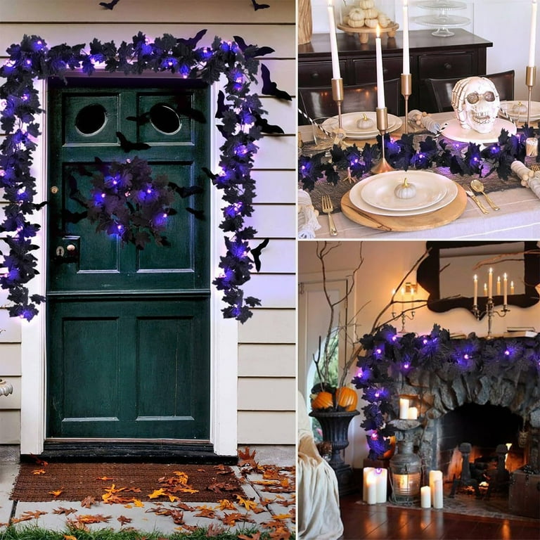 Orangide Halloween Decorations Halloween Maple Leaf String Lights Ghost Festival Horror Decoration Thanksgiving Small Lights Halloween Lights Party Gifts