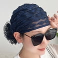 thumbnail image 2 of Hot Sale Female Lace Embroider Headwrap Postpartum Cap Cover White Hair Turban Headwear Headband Cap Hair Band 08, 2 of 8