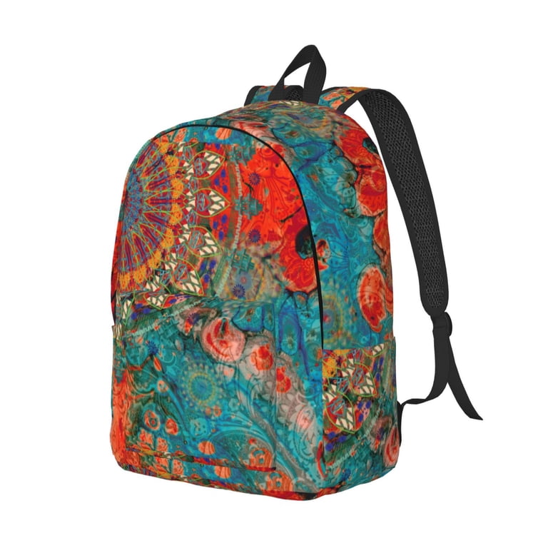 Balery Mandala Colorful Vintage Canvas Backpack for Men and  display picture 1