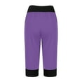 thumbnail image 7 of Frostluinai Capri Leggings for Women Mid Waisted Drawstring Soft Workout Capris with Pockets Plus Size Color Block Sweatpants, 7 of 7
