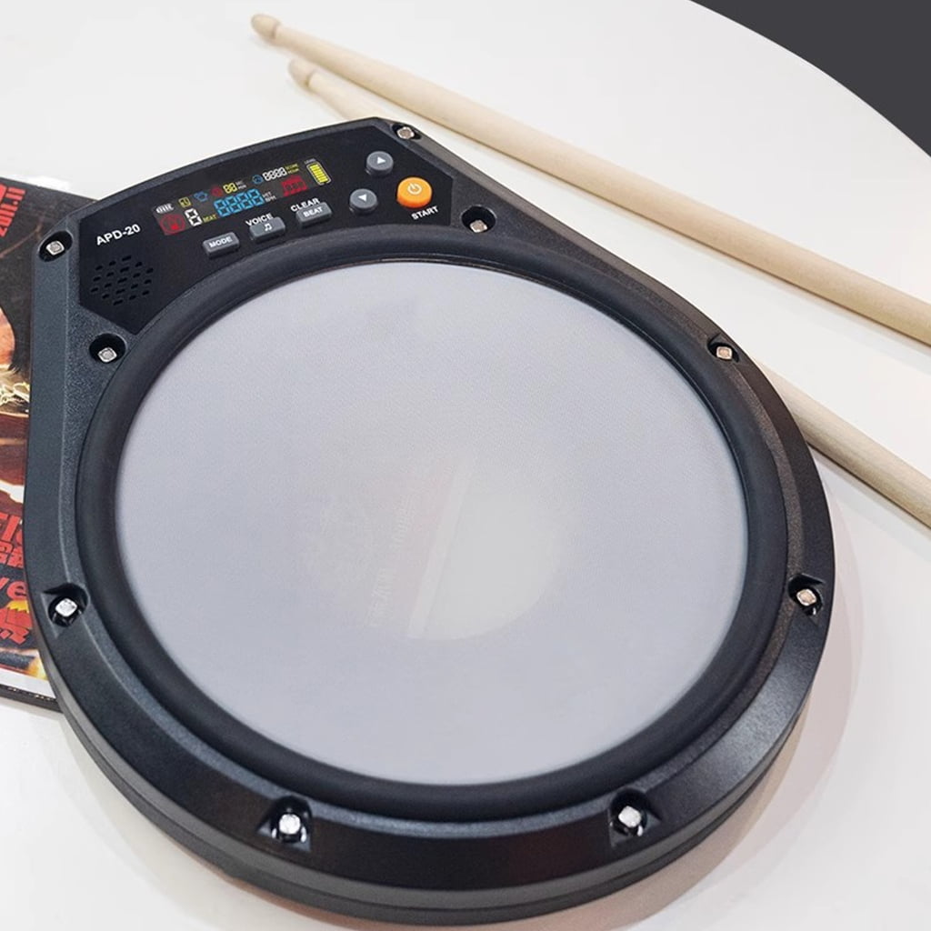 APD-20 Electronic Mute Drum Beating Board Electronic Drum Pad Vocal/Count/Speed Practice Modes Metronome Training Pad