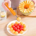 thumbnail image 4 of Multi Functional Fruit Cutter and Divider Set, Stainless Steel Watermelon Spoon, 2-piece Baller Scoop and Splitters, for Kitchen Prep, Fruit Salad, and Melon Serving, 2-piece Set, Orange, by FAJHHA, 4 of 7