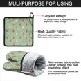 thumbnail image 7 of Green Christmas Tree Pattern Kitchen Oven Mitt and Pot Holder Sets 2 Pcs for Baking, Cooking and Grilling, Heat Resistant Up To 392 °F, 7 of 7