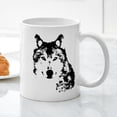 thumbnail image 3 of CafePress - Black And White Wolf - 11 oz Ceramic Mug - Novelty Coffee Tea Cup, 3 of 4