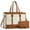 Brown+Beige, variant on Lovevook Tote Work Bag for Women, Canvas Tote Laptop Bag 15.6" Fashion Large Handbag with Clutch Purse Daily for Office College Teacher Travel