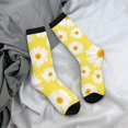 thumbnail image 5 of Haiem Daisies Flowers Pattern Crew Socks – Soft & Durable Moisture-wicking Socks, Stay-Up Fit for Business, Work, and Casual Wear Size 5-11, 5 of 6