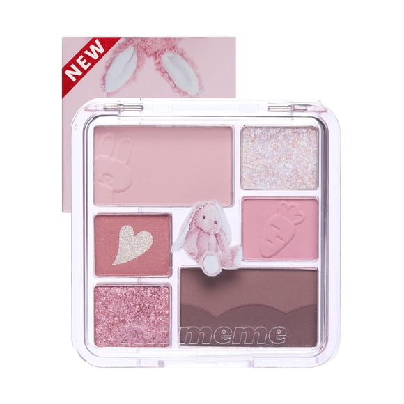 Paleta de capas suaves I'M MEME Wonder - 7 tonos | Tamaño portátil, versátil, mezclable, colores neutros con textura suave 02 My Bunny 0.23 Oz