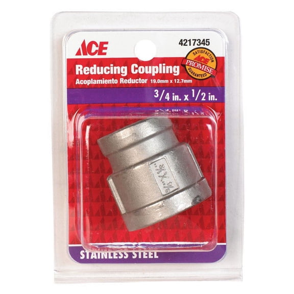 Smith-Cooper Reducing Coupling Stainless 304 3/4 " X 1/2 "