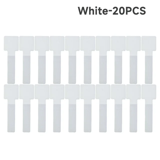 10PCS Self Adhesive On Wall Mounted Desk Reusable T-Type Cable Cord Organizer Nylon Hook Loop Wrap Bundle Data Cable Tie Wire White-20PCS 28X90mm