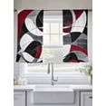 thumbnail image 5 of Red Black Twist Art Sheer Curtains 45 Inches Long 2 Panels Classic Match Light Filtering Semi Sheer Window Curtains Drapes for Bedroom Living Room 52"x45", 5 of 7