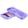 thumbnail image 4 of For Apple IPhone 8 Plus / IPhone 7 Plus Tough Defender Sparkling Liquid Glitter Heart Case With Transparent Holster Clip Purple, 4 of 5