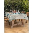 thumbnail image 3 of Outdoor Tablecloths with Umbrella Hole & Zipper, Teal Sea Turtle Coastal 60 x102 Inch Rectangle Tablecloths, Vintage Summer Beach Nautical Waterproof Table Cloth, Patio/Pool/Picnic Table Covers, 3 of 8