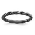 thumbnail image 4 of Auriga Fine Jewelry 925 Sterling Silver Black-plated Twist Ring for Women Size 5, 4 of 6