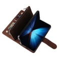 thumbnail image 5 of TECH CIRCLE Galaxy Z Fold 4 Wallet Case, Soft Classy Leather Zipper Purse Case Magnetic Detachable Folio Flip Stand Cover with Credit Card Slots/Driver License for Samsung Galaxy Z Fold 4 2022,Coffee, 5 of 8