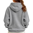 thumbnail image 5 of Flannel Pet Pouch Hoodie For Women, Ultra-Soft Pocket Front Sweatshirt, Pet Carrier Sweater For Small Dogs & Cat, Light Gray, M, 5 of 5