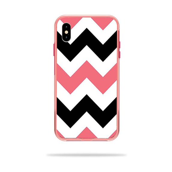 MightySkins LIFSLIPXSM-Black Pink Chevron Skin Decal Wrap for LifeProof SLAM iPhone XS Max Case Sticker - Black Pink Chevron