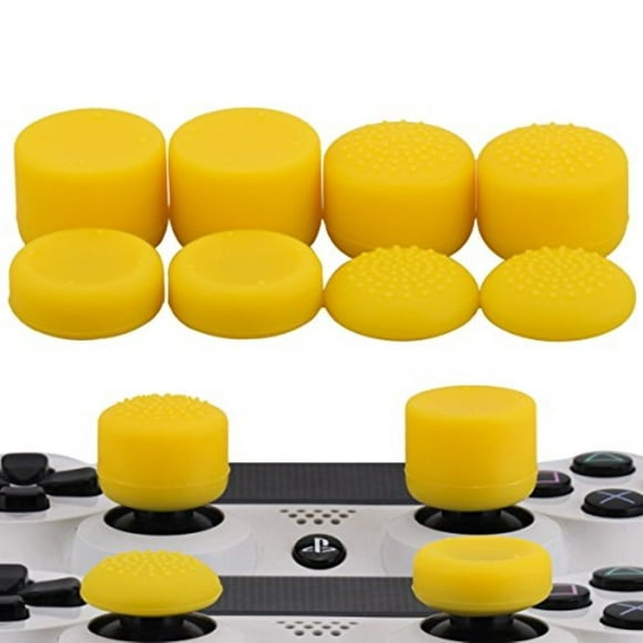MXRC Thumb Grip Thumbstick Joystick Cap 4 Styles All 8 Units FPS Professional Sets Pack for PS2, PS3, PS4, Xbox 360,Controller Yellow