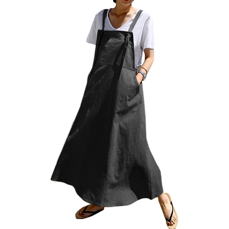 Celmia Women Casual Loose Denim Dungaree Dress Overalls Pinafore Maxi Dress  Summer - Walmart.ca