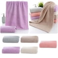 thumbnail image 5 of LYCAQL Coral Velvet Wash Towel Plain Face Towel Soft Absorbent 35×75cm 5 Color Soft Cotton Towel Suitable For Family Bathroom, 5 of 5