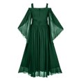 thumbnail image 4 of Hvot&aat Medieval Gothic Prom Dress for Women Halloween Retro Lace-up Croset Cold Shoulder Flare Sleeve Cocktail Party Dresses, 4 of 4