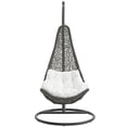 thumbnail image 3 of Modern Contemporary Urban Design Outdoor Patio Balcony Swing Chair, White, Rattan, 3 of 4