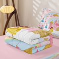 thumbnail image 5 of Homewish Cartoon Princess Castle Zipper Full Size Comforter Sets with Fitted Sheet and 2 Pillowcases,Colorful Cute Girls Kawaii Flowers Blossom Zipper Bedding Set For Kids,Pink Reversible,4 Pieces, 5 of 7