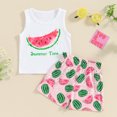 thumbnail image 2 of Bagilaanoe 2pcs Toddler Baby Girl Shorts Set Sleeveless Letter Print Tank Tops + Shorts 12M 18M 24M 3T 4T 5T Kids Casual Summer Clothes, 2 of 7