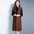 thumbnail image 2 of AIEOTT Winter Coats for Women, Plus Size Double Breasted Pea Coat Hooded Slim Long Winter Trench Winter Jacket Tartan Woolen Coat Clearance, 2 of 6