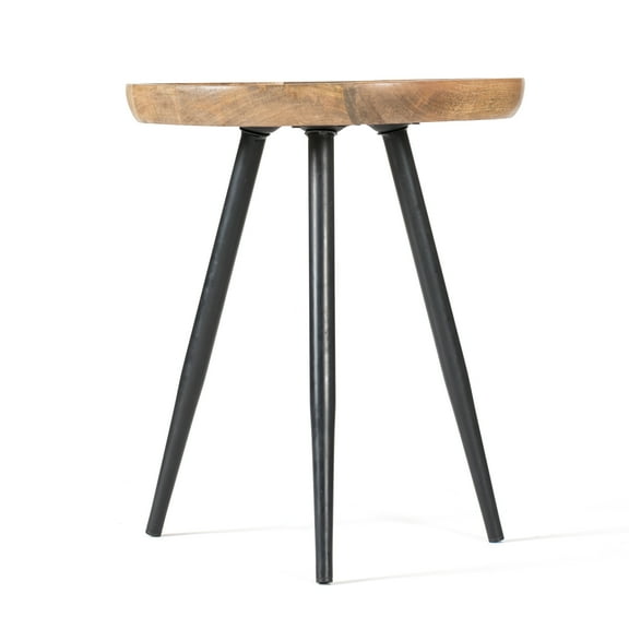 MH London Side Table - Minimalist, Scandinavian - Handmade, Maintenance Free, Real Wood and Iron - for Living & Bed Rooms - Easy Assembly, 18" x 16" x 18" - Chevery, Natural