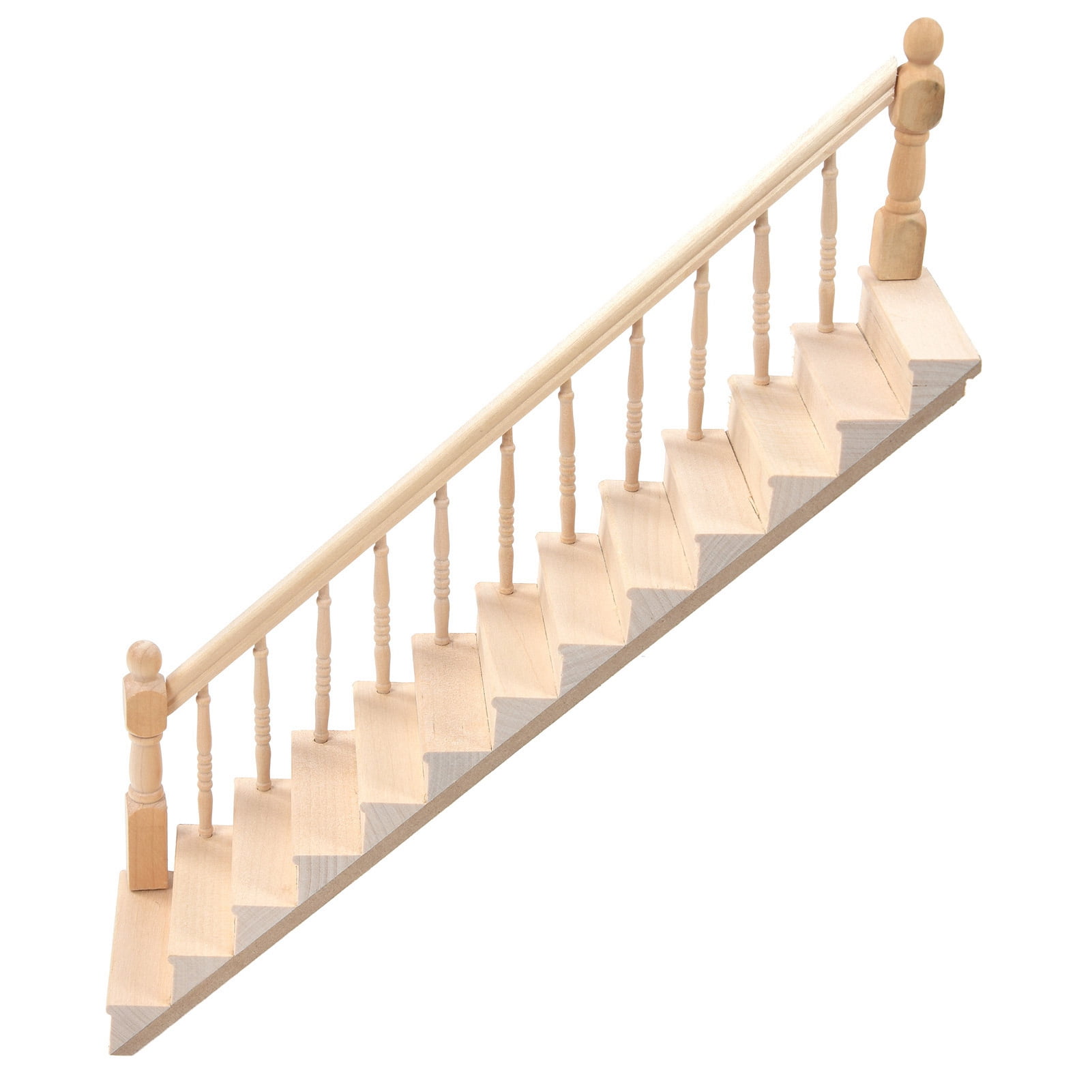 Ready Assembled  Staircase With Banister Left Side Dolls House Stairs 