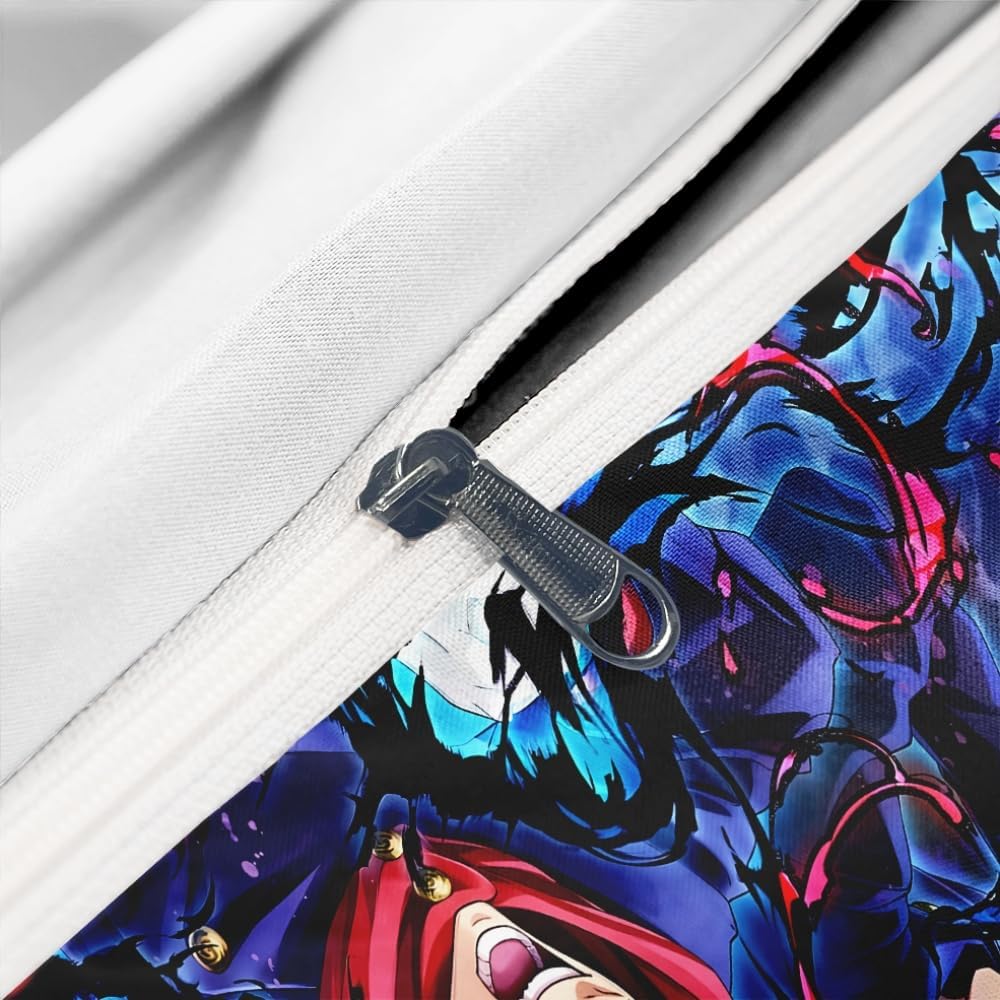 Anime Jujutsu Kaisen Duvet Cover Bedding Set,3D Anime Soft Comfortable Quilt Cover Twin Full Queen King Size with Pillowcases (Color 1, Twin)
