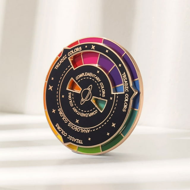 Dynamic Color Wheel Enamel Pin Rotating Fashion Jewelry Accessory for Stylish Lapel Hat Bag Decoration