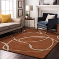 thumbnail image 5 of HomeRoots 678668 8 x 10 ft. Rust & Beige Abstract Transitional Washable Machine Made Rectangle Area Rug with UV Protection, 5 of 9