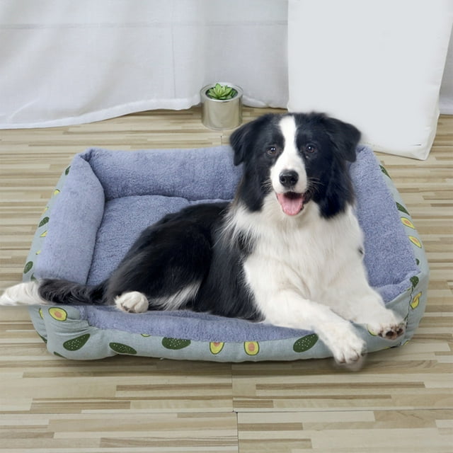 Cama rectangular para mascotas, para gatos y perros, extra gruesa, cálida, con cojín de felpa, suave, para uso en interiores y exteriores.