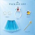 thumbnail image 2 of 5 Pcs Princess Costume & Accessories Set for Gir'ls, Crown/Brooch/Earring/Tutu Skirt Halloween Cosplay Dress Up (Blue), 2 of 7