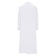 thumbnail image 5 of Herrnalise Women's V-neck Button Dress Loose bell Long Sleeve Solid Color Long Dresses S-2XL, 5 of 6