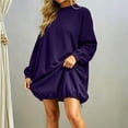 thumbnail image 2 of Yeaiivve Womens Oversized Sweatshirts Dress Adjustable Drawstring Balloon Hem Tunic Sweatshirt Fashion Casual Long Sleeve Pullover Tops with Pockets Purple,S, 2 of 9