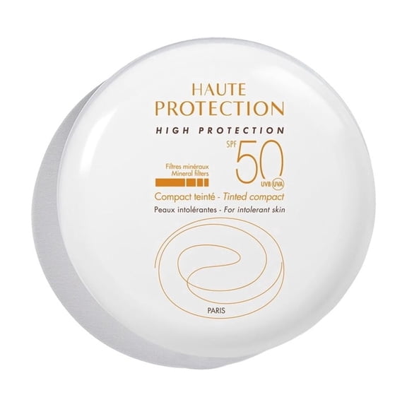 Avene High Protection Mineral Tinted Compact SPF 50 - UVA/UVB Blue Light Protection - Water Resistant - Honey, 0.35 oz.