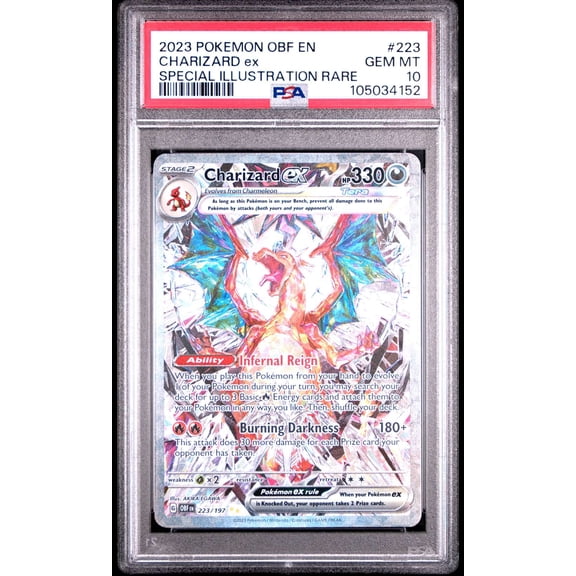 Collectible Graded 2023 Pokemon Obsidian Flames Charizard EX Special Illustration Rare PSA 10 #223 Trading Card