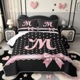 thumbnail image 2 of Manfei Dreamy Princess Bowtie Bed Spread Queen,Personalized Letter M Gifts Queen Coverlet Set,3pcs,1 Quilt and 2 Pillowcases, 2 of 7