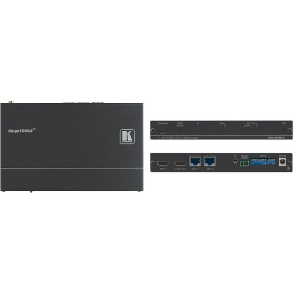 Kramer 10-8048901190 VM-2HDT 1-2 plus1 4K60 4-2-0 Long-Reach HDBaseT Distribution Amplifier